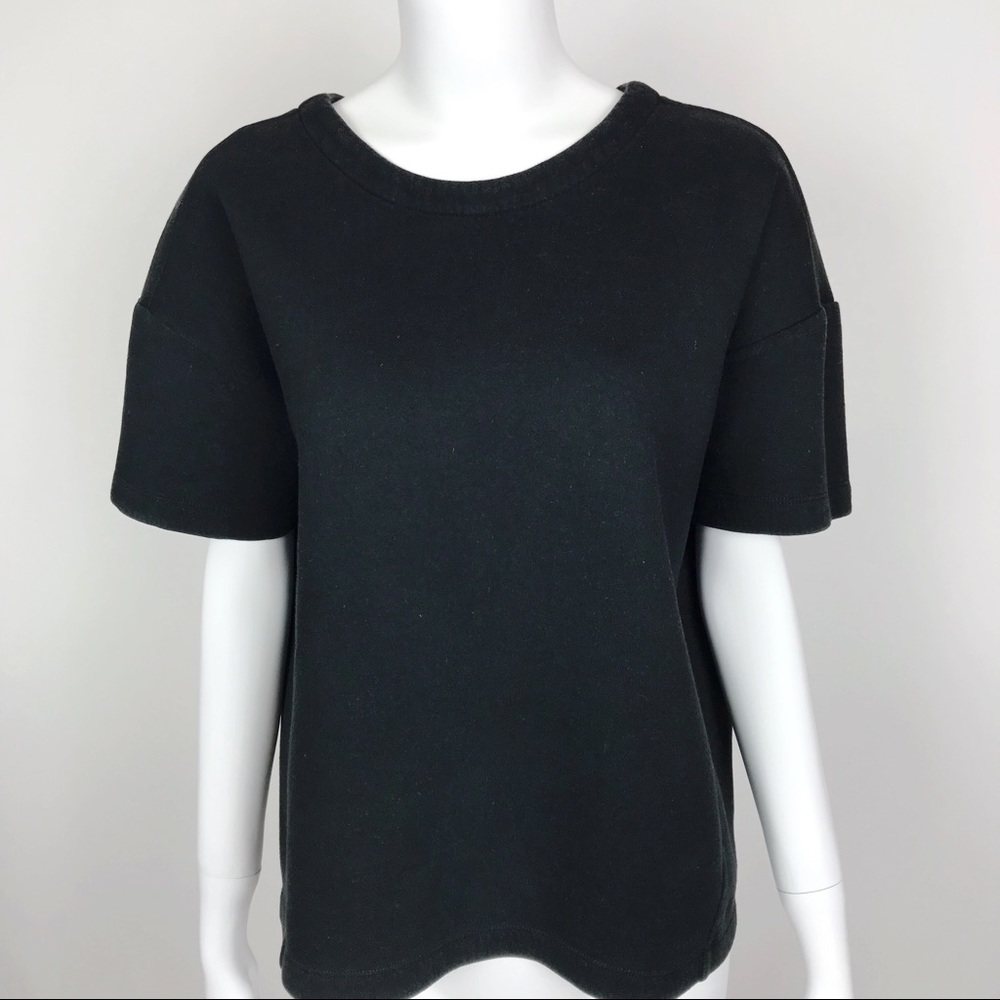 Everlane Boxy Fit The Street Fleece Black Shirt